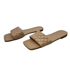 ShaeLAND Women’s Anisha Woven Slide Sandals Nude Size 11
